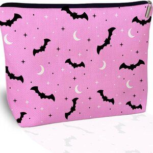 Bat Makeup Bag Witchy Gifts for Women Pink Witchy Travel Toiletry Bag Gifts for